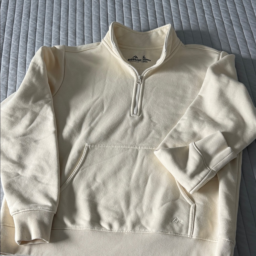 Cream Quarter-Zip Sweater